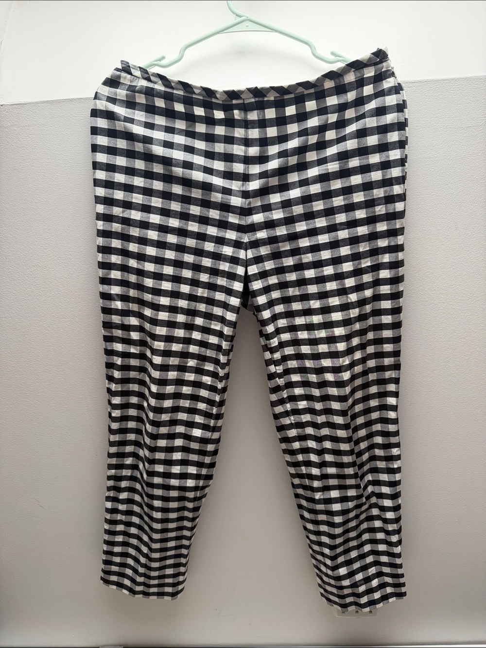 Talbots 6P black and white Chatham gingham ankle pants, like new
